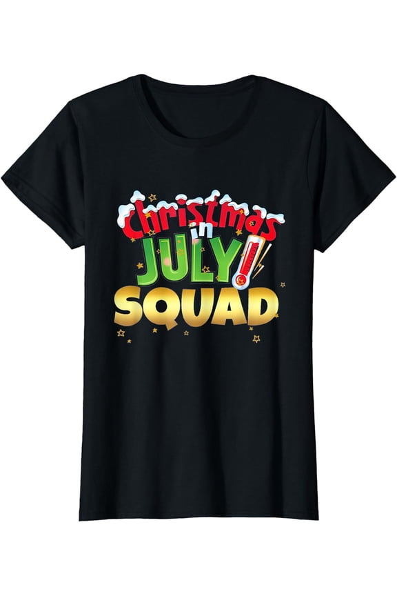 Funny Christmas in July Squad Shirt Summer Group Santa Xmas T-Shirt