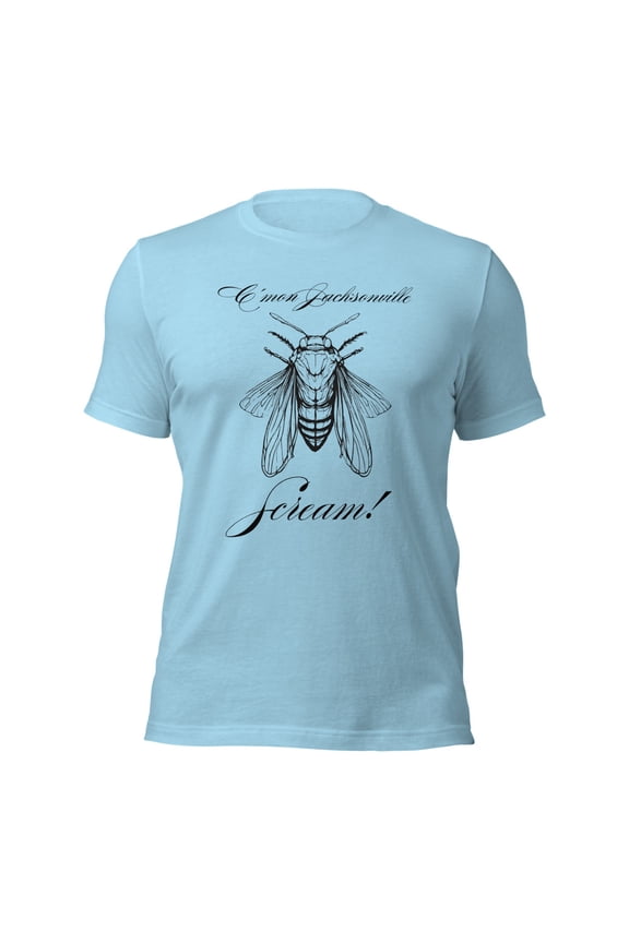 Funny Cicada Invasion Jacksonville, Funny Florida Shirts (Ocean Blue, XL)