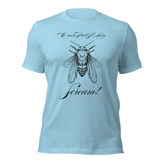 Funny Cicada Invasion Port St. Lucie, Funny Florida Shirts (Ocean Blue, M)