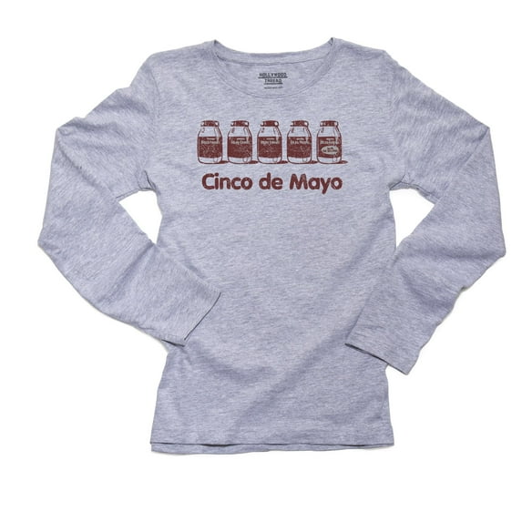 Funny Cinco De Mayo - Five Mayonaise Jars Women's Long Sleeve Grey T-Shirt