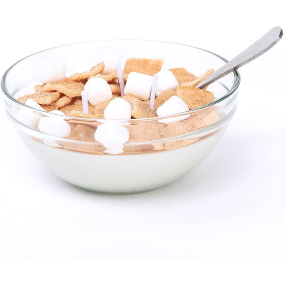 Funny Cinnamon Cereal Bowl with Metal Spoon Scented Soy Candle Morning Ritual Gift
