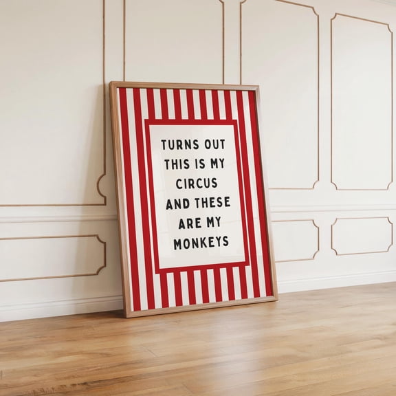 Funny Circus Monkeys Quote Print: Playful Home Office DecorPoster , Poster Print Only
