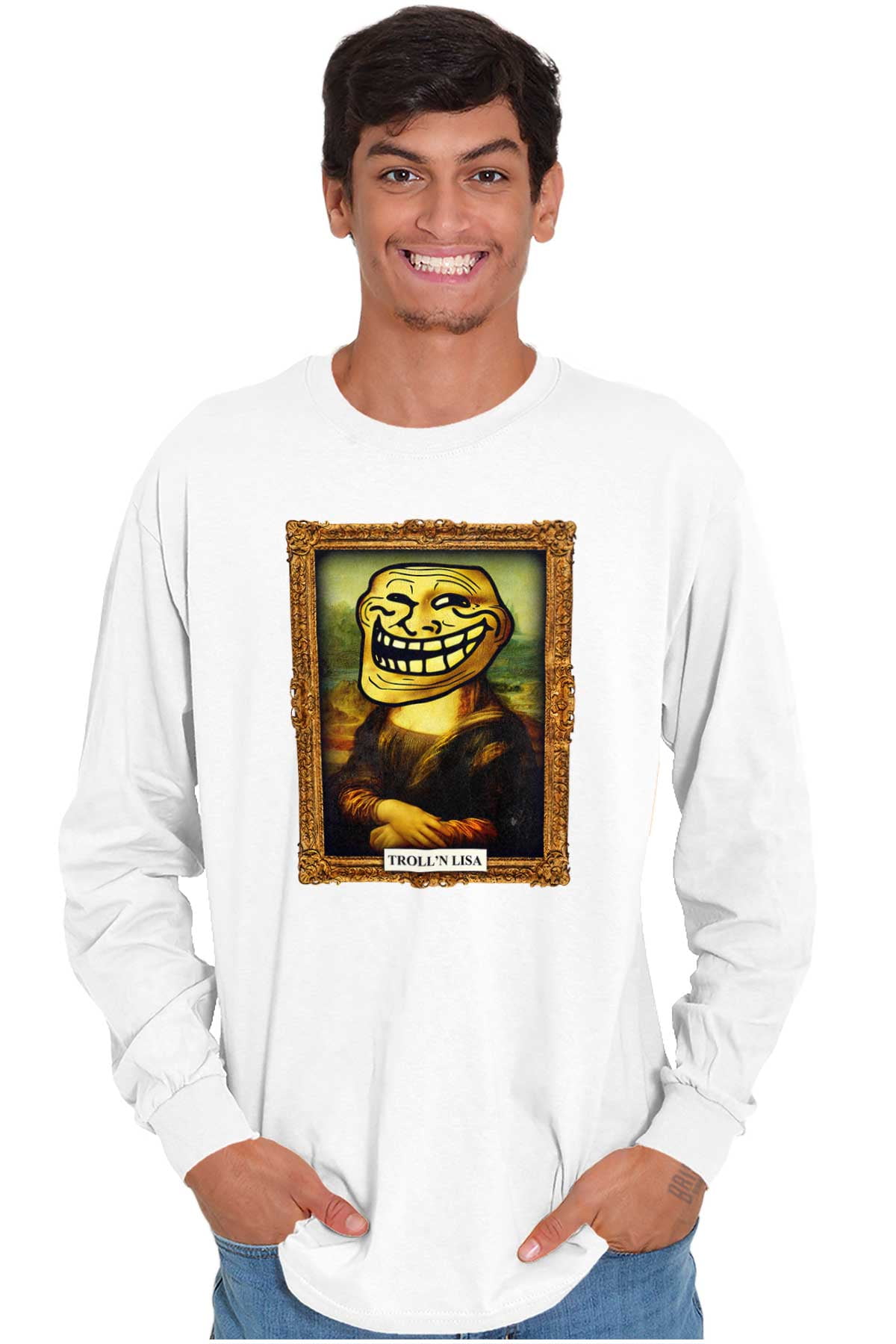 Funny Classic Art Troll Face Meme Unisex Plus Size Long Sleeve Tee Shirt  Brisco Brands 3X - Walmart.com