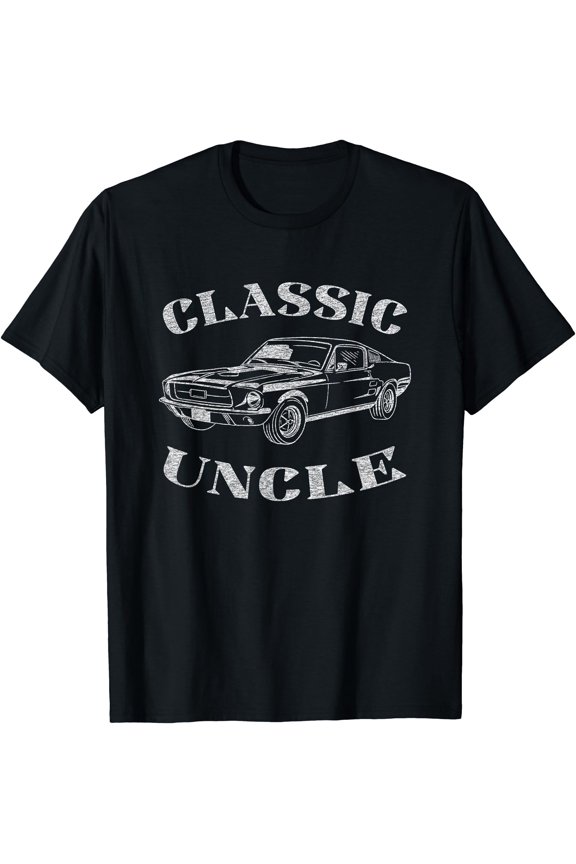 Funny Classic Car Uncle Graphic T-Shirt Great Gift for Auto Enthusiasts