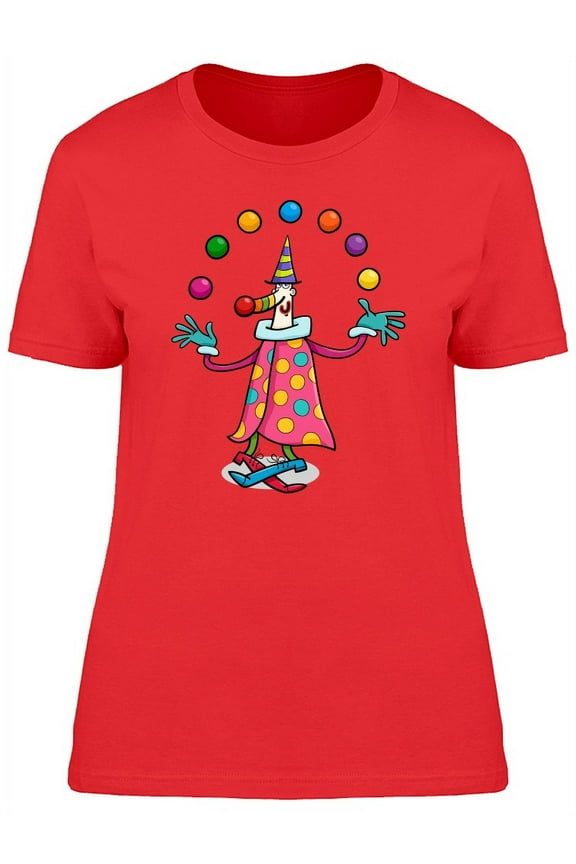 Funny Clown Cartoon T-Shirt Women -Image by Shutterstock, Female Large