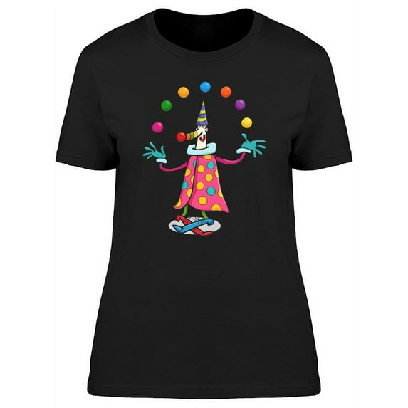Funny Clown Cartoon T-Shirt Women -Image by Shutterstock, Female Large