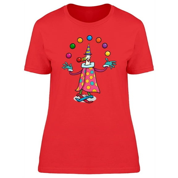 Funny Clown Cartoon T-Shirt Women -Image by Shutterstock, Female Small