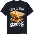 thumbnail image 1 of Funny Club Sandwich Graphic T-Shirt with Humorous Inscription Dark Blue, 1 of 5