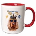 thumbnail image 1 of 3drose, Funny Cocker Spaniel King for a Day Theme Wearing a Crown, 11oz Two-tone Red Mug, 1 of 6
