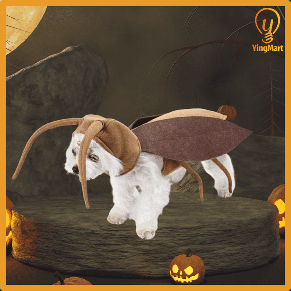 Funny Cockroach Pet Costume Dog Cat Halloween Outfit Cosplay YingMart Shirt Small Large Cute (Brown)