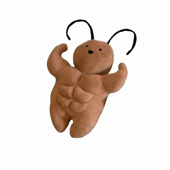 Funny Cockroach Plush Pillow Toy, Cute Muscle Roach Stuffed Animal Doll, Hilarious Insect Plushie for Home Décor, Soft Gag Gift for Men & Women, Unique Birthday or Holiday Present