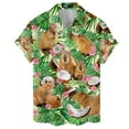 thumbnail image 1 of Funny Coconut Capybara Hawaiian Shirt For Men Aloha Tropical Capybara Mens Hawaiian Shirts Short Sleeve Button Down Shirt Men, 1 of 7