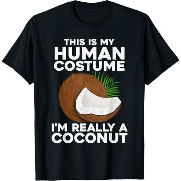 Funny Coconut For Men Women Coco Costume Halloween Hawaiian T-Shirt100%cotton