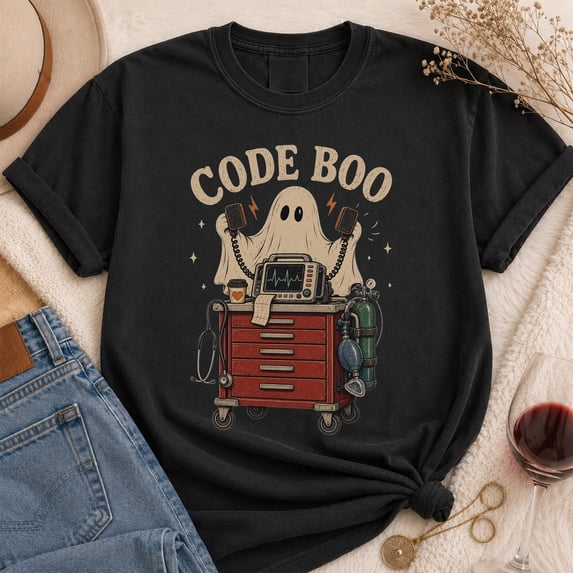 Funny Code Boo Spooky Nurse Comfort Shirt - Walmart.com