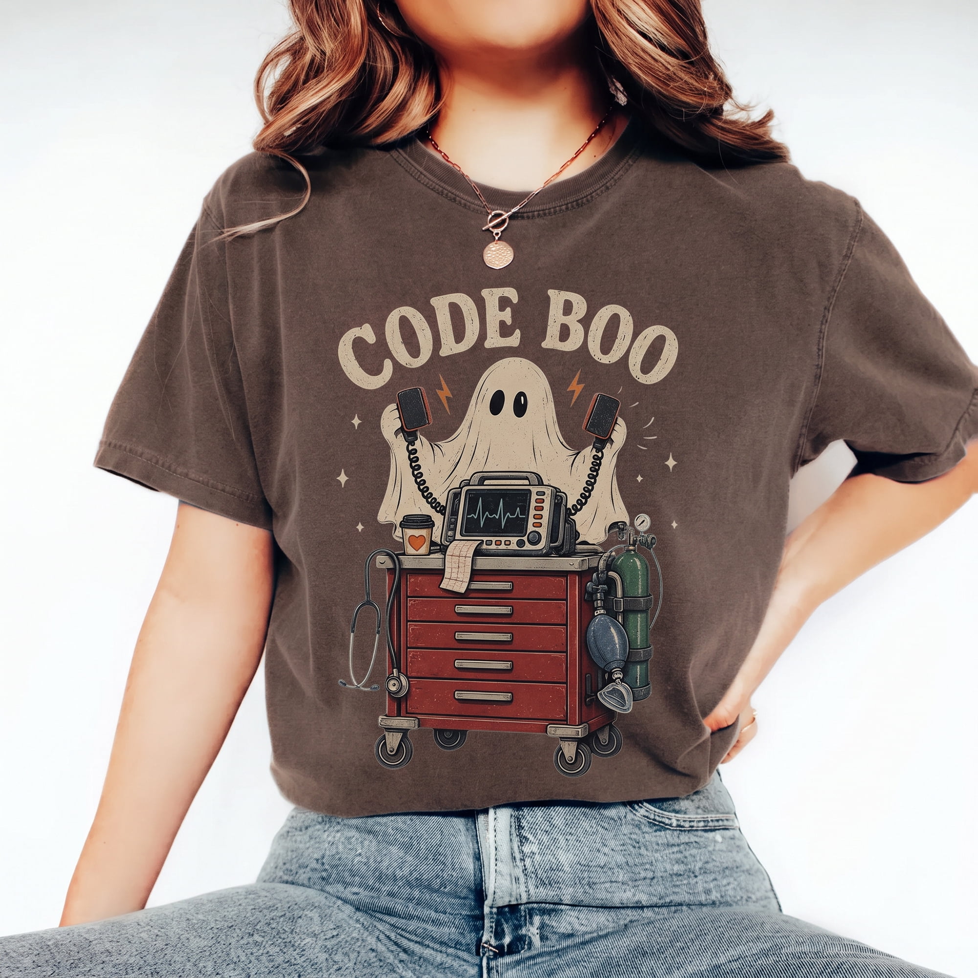 Waman Boo Funny Code Boo Spooky Nurse Comfort Shirt - Walmart.com