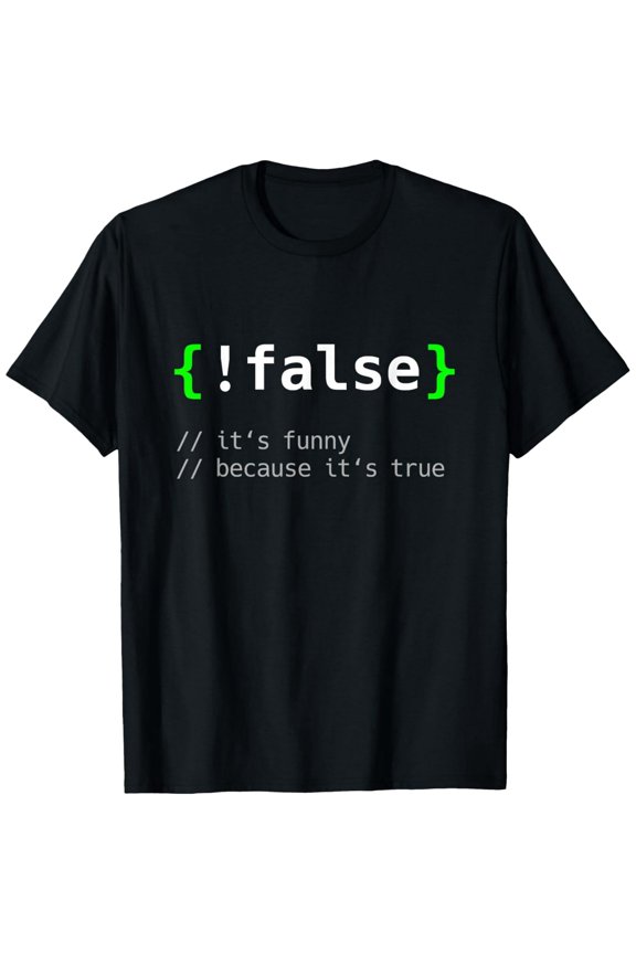 Funny Coding Programmer Logic {!false} Unisex Short Sleeve Graphic T-Shirt
