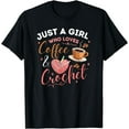 thumbnail image 1 of Funny Coffee And Crochet Graphic Theme Tee Shirts T-Shirt, 1 of 4