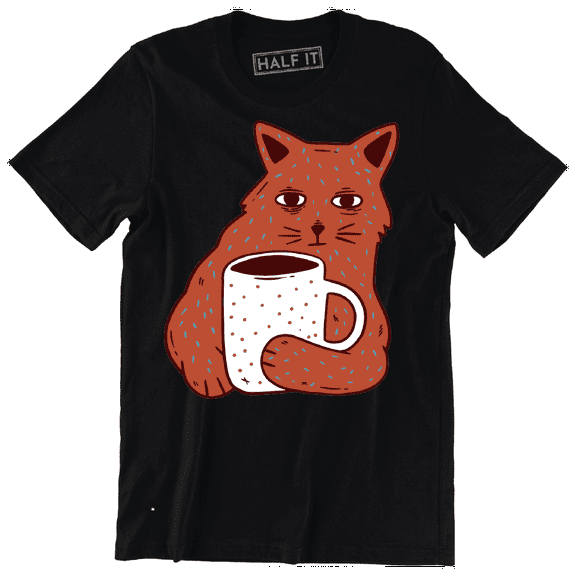 Funny Coffee Cat Animal Pet And Caffeine Lover Men's T-Shirt
