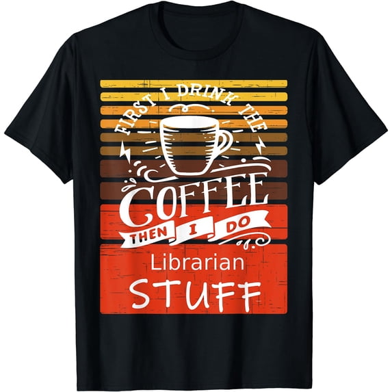 Funny Coffee Graphic Décor For A Librarian T-Shirt Black 4X-Large