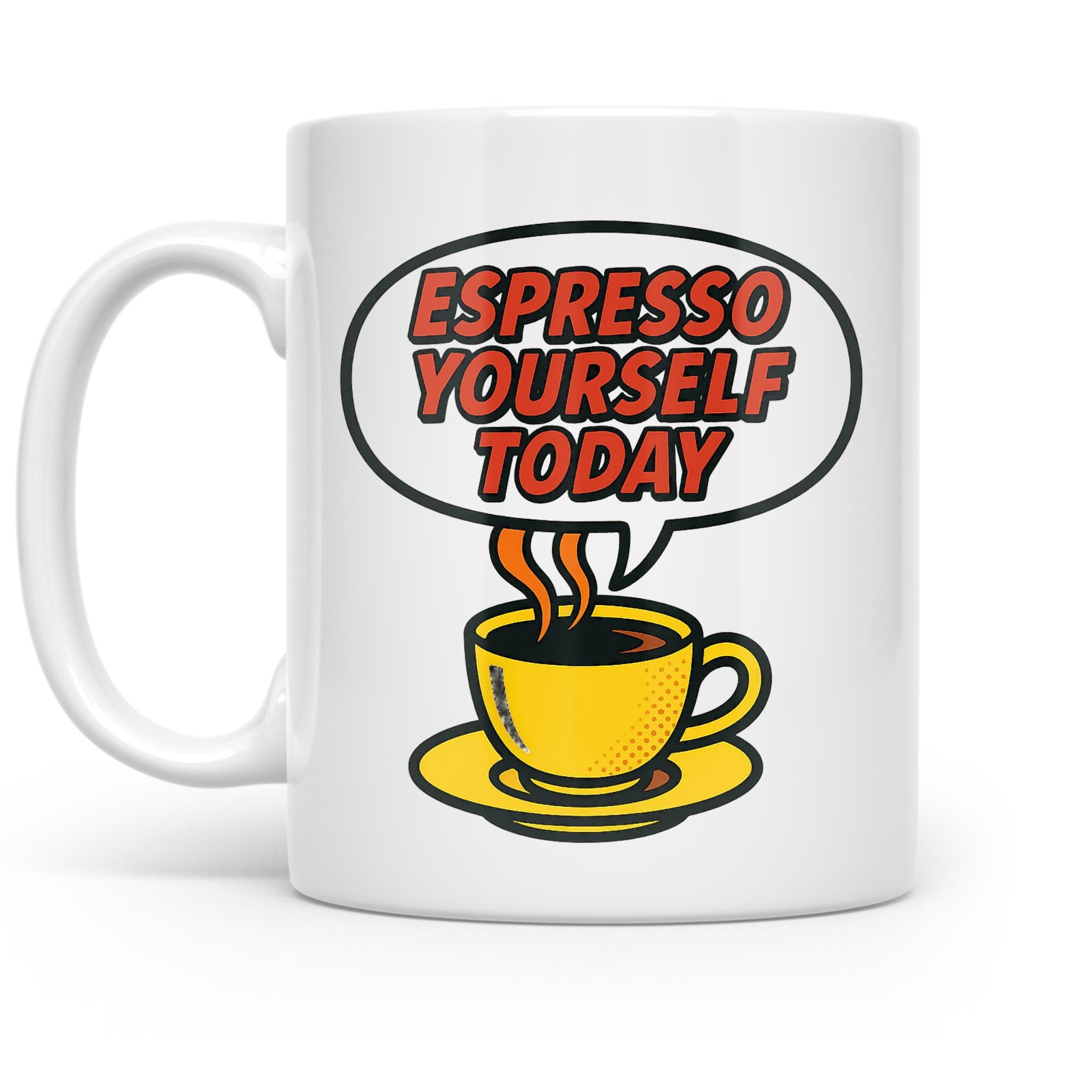 Funny 11 oz Coffee Mug - Retro Espresso White Ceramic Gift
