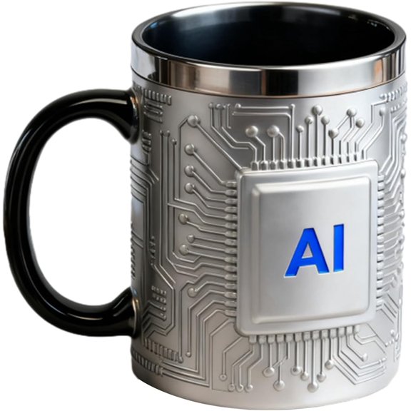 Funny Coffee Mug 12oz Stainless Steel Resin Heat Preservation Technology-Themed Chip Design Coffee Beer Cup Lightweight Portable Tech Fan Gift Mug