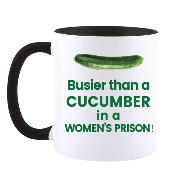 Funny Coffee Mug, Busier than a Cucumber Coffee Cup, Humorous Cucumber Mug For Birthday Christmas Ceramic Tea Cup
