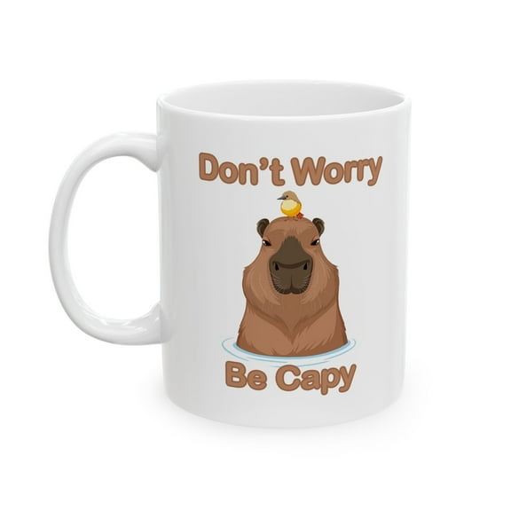 Funny Coffee Mug Capybara Don t worry Be Happy Cute Cup