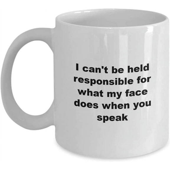 Funny Coffee Mug, Ceramic Cup, Facial Expression, Face, Sarcasm, Sarcastic,