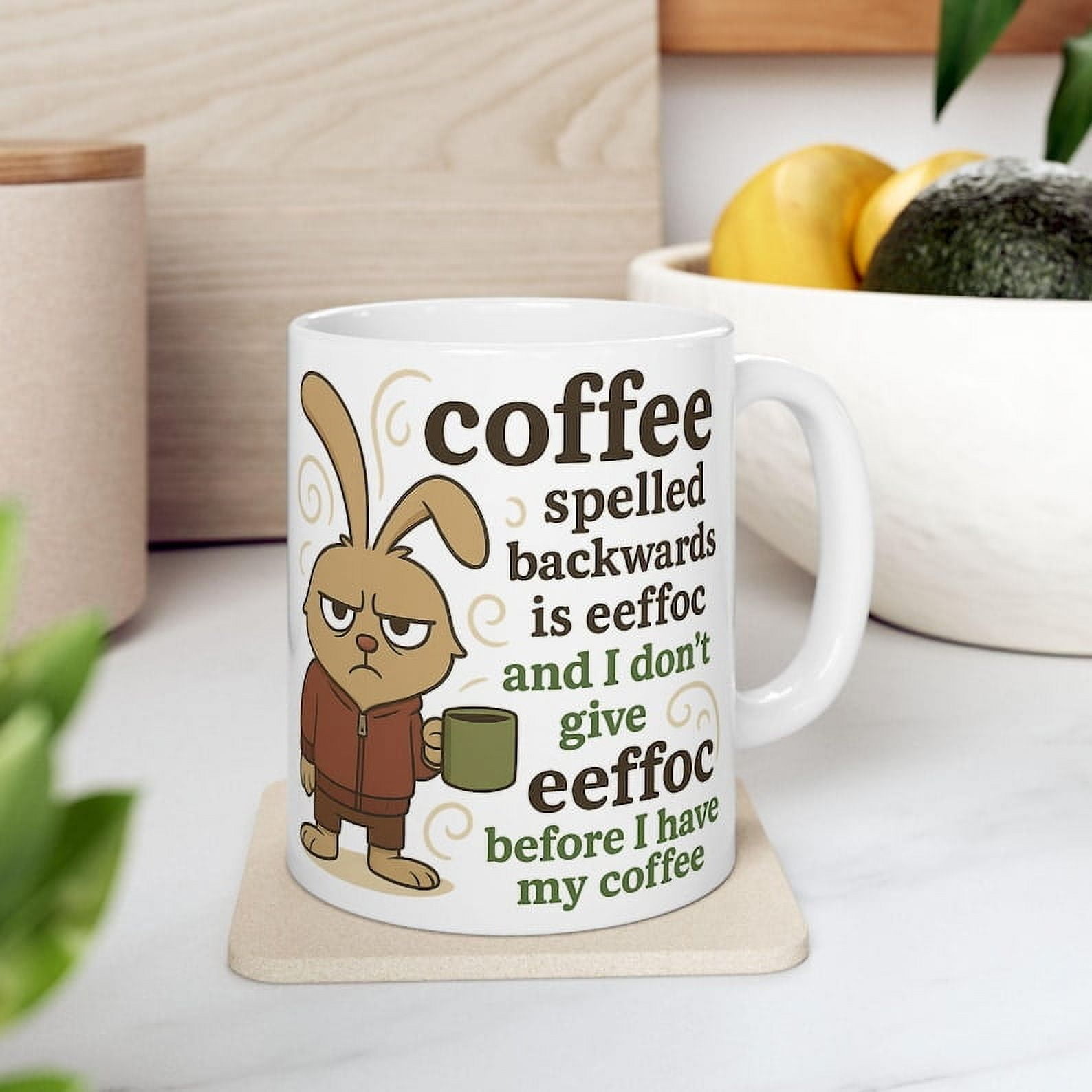 Panvola Funny Vegetarian Coffee Mug Vegan Ceramic Mug Friends Not Food  Chicken Cow Goat Pig Tea Cup Mug 11oz | Panvola, image size:1588x1588