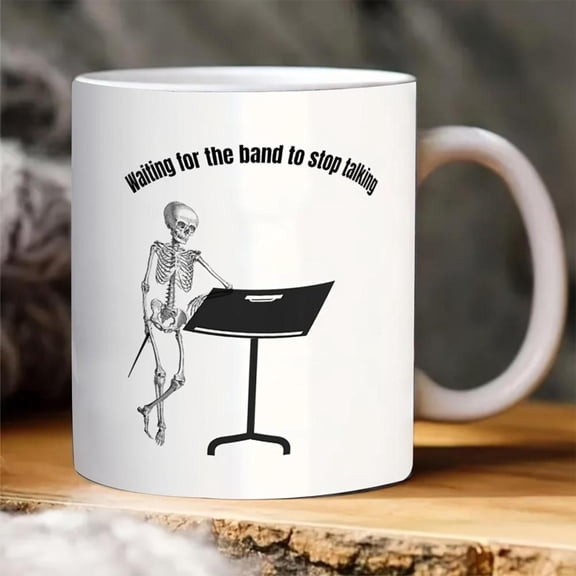 Funny Coffee Mug Funny Coffee Mug 1pc Waiting to Stop Talking Ceramic Reversible Design White Tea Cup Desk Decoration