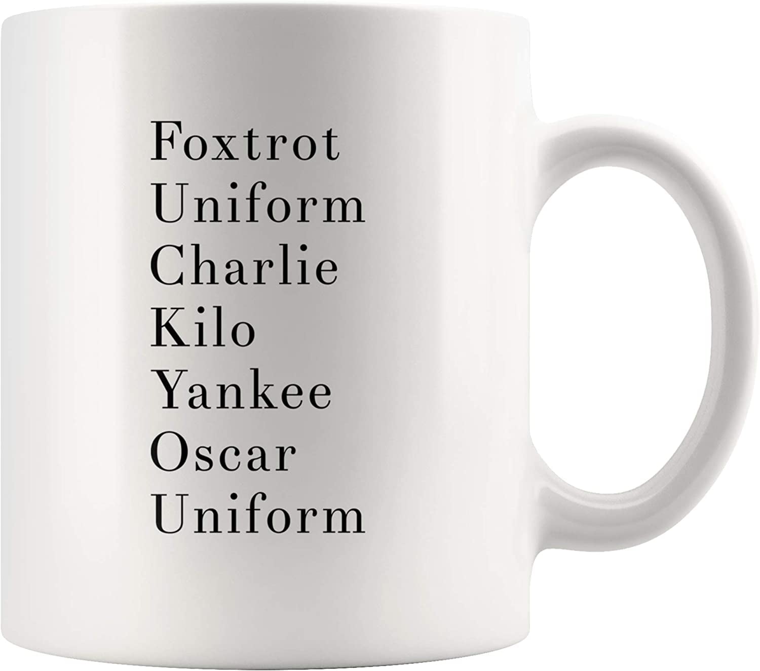 Funny Coffee Mug Military Alphabet Novelty Cup 1 Ounces Ceramic Tea Espresso  Cups Adult Humor Gag Gift for Soldiers Army Student Husband Wife Boyfriend  Girlfriend White Mugs 