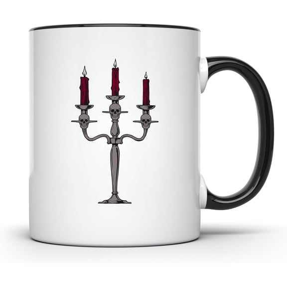 Funny Coffee Mug - Skull Candle Holder Mug - Halloween Gothic Home Decor - Spooky Candle Mug - Dark Fantasy Art - 11 Ounce - Enjoy Your Favorite Beverage with Style - CCMUG13561