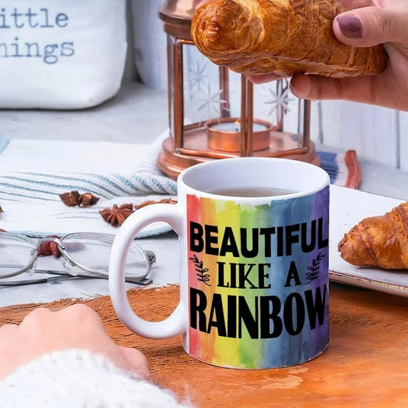 Funny Coffee Mug Tea Cup Is It Gay in Here Or Just'' Me Coffee Cups Rainbow Pride Parades Smooth Ceramic Mugs Gifts for Mom Boyfriend Instructor Unisex 15oz White