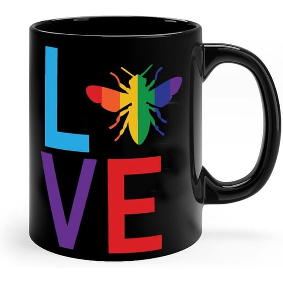 Funny Coffee Mug Tea Cup The Lord Is My Shepherd And He Knows I''m Gay Coffee Cup Lesbian Gay Bisexual Transgender Asexual Motivational Ceramic Mugs Gifts for Dad Boyfriend Family Couple 15oz Black
