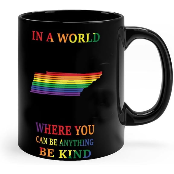Funny Coffee Mug Tea Cup In A World Where You Can Be Anything Louisiana Coffee Tea Cups Lesbian Gay Bisexual Transgender Asexual Glossy Ceramic Mugs Gifts for Bosses Father Mother Cousin 15oz Black