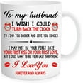 thumbnail image 1 of Funny Coffee Mug ,To my Husband I wish I could turn back the clock Love You Longer , Couples Wifey and Hubby, Mr and Mrs cup, Love Wedding, Anniversary,Christmas, Valentine's Day,11 oz Mug, 1 of 5