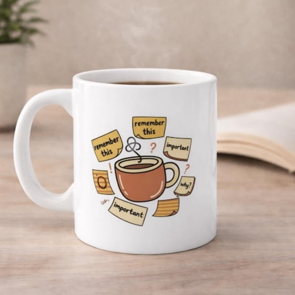 Funny Coffee Mug - ember This Importanoffee Notes Mug, Relatable Office Humor Cup.