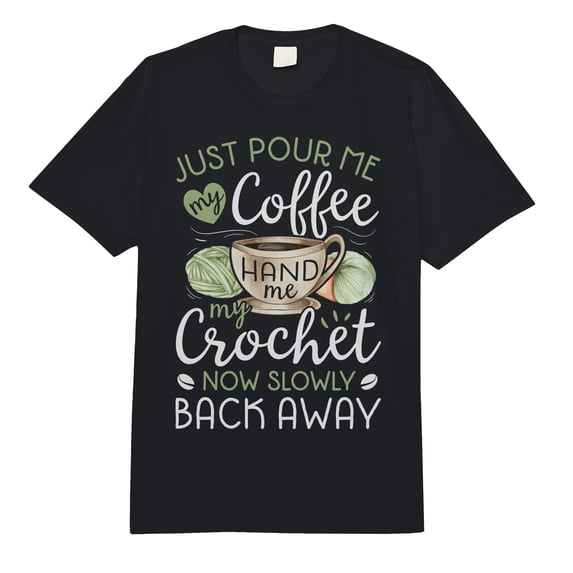 Funny Coffee and Crochet Design Comfort Colors T-shirt for Craft Enthusiasts