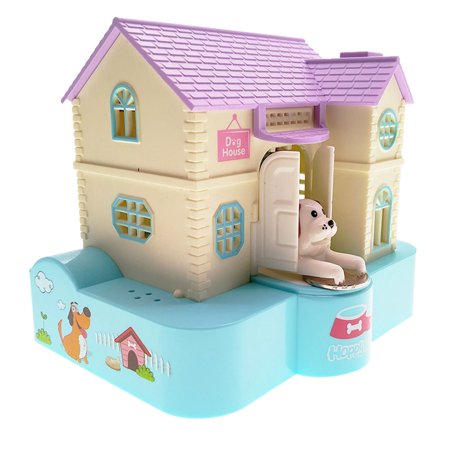 Funny Coin Bank,Puppy House Savings Bank,Fun Dinosaur House Money Box Automatically Swallow with Light and Music Effects for Children