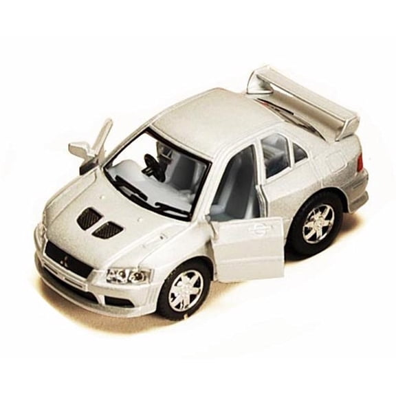 Funny Collection Mitsubishi Lancer, Silver - Kinsmart 4008/16D - 3.75 Inch Scale Diecast Model Replica (Brand New, but NOT IN BOX)