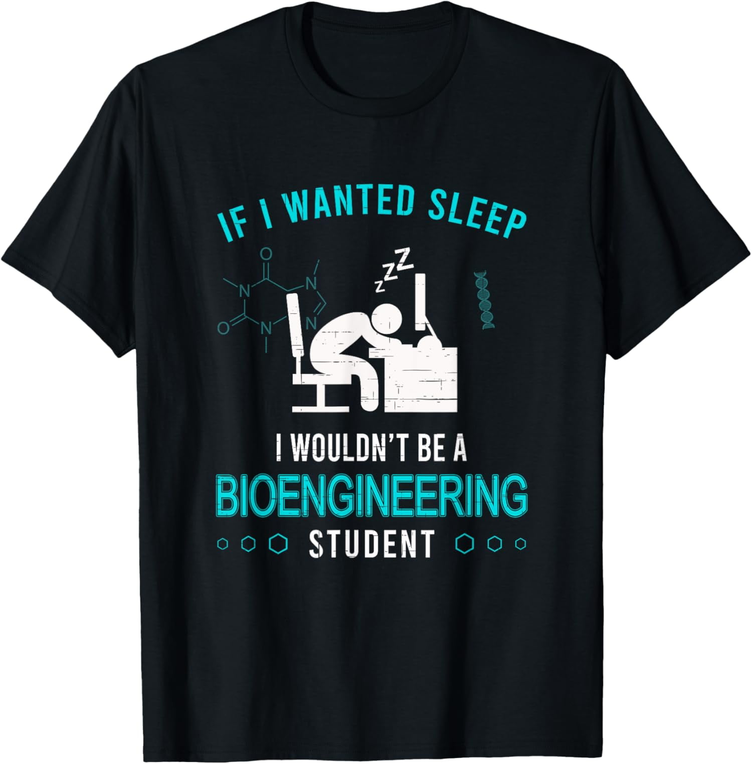 Funny College Student Insomniac BioEngineer Vintage TShirt