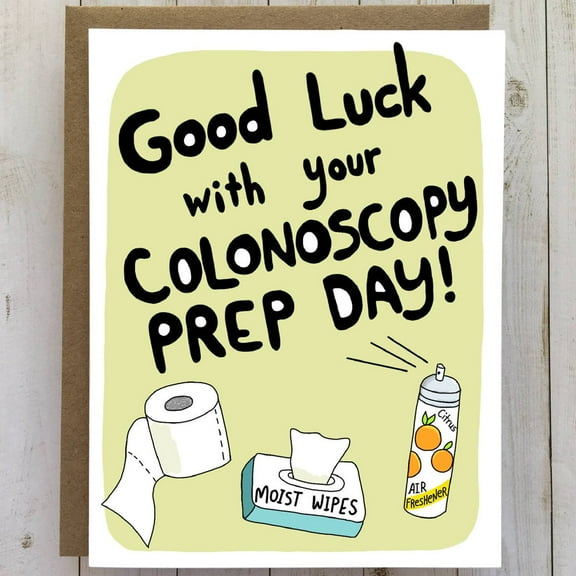 Funny Colonoscopy Prep Day Card "Good Luck with Your Colonoscopy Prep Day!" Humorous Greeting for Friends, Family, Medical Humor, Encouragement Card