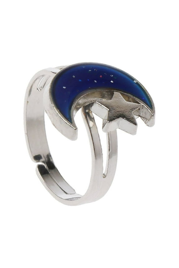 Funny Color Change Mood Ring Moon Star Shape Finger Ring Emotion Feeling Rings