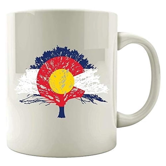 Funny Colorado 11 oz Coffee Mug - Mountains State Snow Skiing White Ceramic Gift