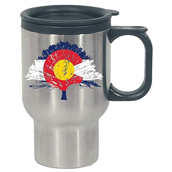 Funny Colorado - Mountains State - Snow Skiing - Stainless Steel Travel Mug
