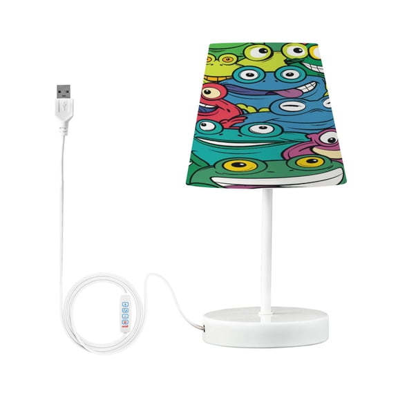 Funny Colorful Frog Face Desk Lamp LED Table Nightstand Lamps with 3 Color Temperatures for Home Bedroom Living Room Decor 6x11