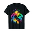 thumbnail image 1 of Funny Colorful UFO Alien T-Rex Dinosaurs Abduction T-Shirt, 1 of 5