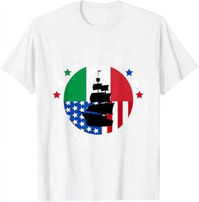 Funny Columbus Day 2024 Italian pride vintage america flag TShirt