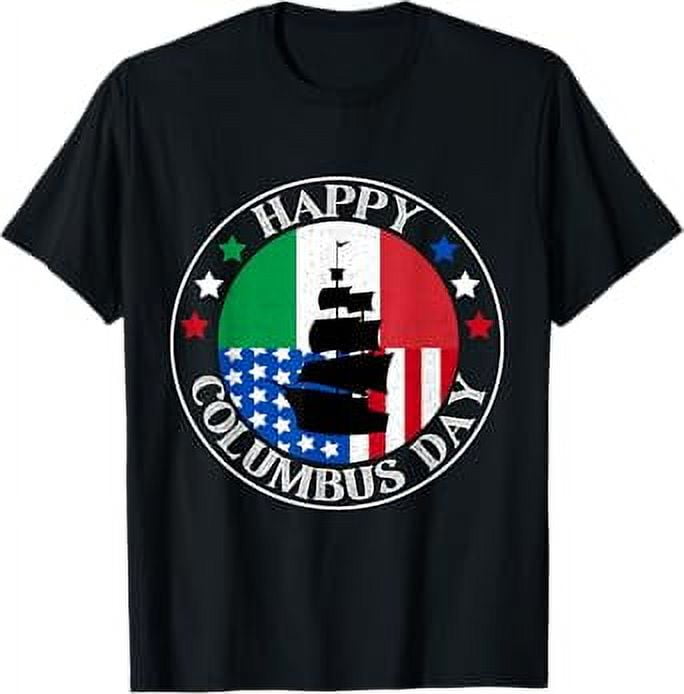 Funny Columbus Day 2024 Italian pride vintage america flag TShirt