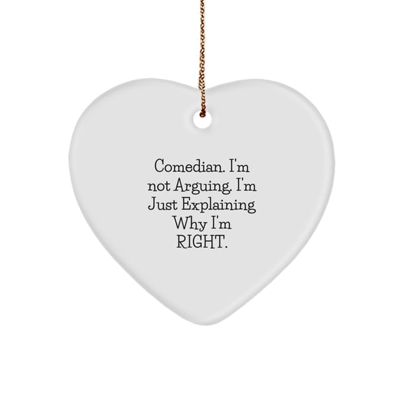 Funny Comedian Heart Ornament Gifts from Men to Comedian Friends, Comedian Unique Christmas Unique Gifts for Comedian Home Decor